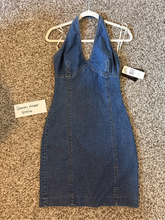 Ralph Lauren Dresses & Skirts - Vintage Ralph Lauren Denim Halter Bodycon Dress - Dark Blue